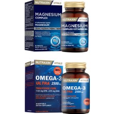 Magnesium Complex 60 Tablet ve Nutraxin Vitals Omega-3 Ultra 2500 Mg 30 Softgel