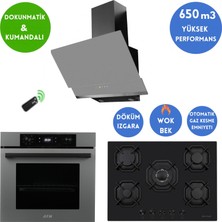 Eminçelik ve Afm Tech Marka/ Fca  1'wok Antrasit-Gri  Ankastre Set ( 22 385 Siyah+ FM7710 +FM3409)