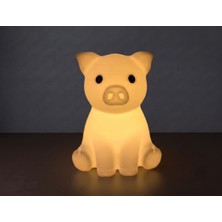 Riva Self Dekoratif Domuz Tasarımlı 3D Baskı Tealight Mumluk / Ambiyans Aydınlatma
