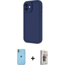 Marsilyan™- iPhone 11 Kılıf Yankı Yansıma Özel Seri - Siyah Bilvis 3D Cam Ekran Koruyucu + Neon Fosforlu Kamera Lens - Yl