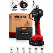 Böhrer BA011438 2 Akülü Dijital Gösterge 21V 2AH 50MM Akülü Dal Budama Bağ Makası