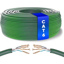 Poke Cat6 Kablo 100 Metre Bakır Alaşım 23AWG 0.51 Yeşil PK-1506