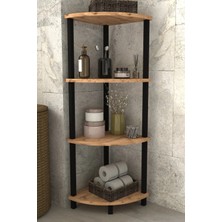 Remaks Decoline Banyo Rafı 4 Katlı Moblen Modern Organizer Depolama Ünitesi-Atlantik Çam