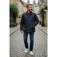 Smartjest Y2- Vintage Kadife Yaka Navy Blue Hafif Mont