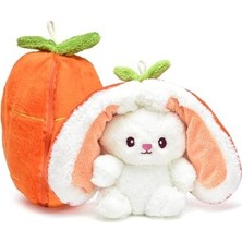 Aesco Özgüner Oyuncak Pelüş Çilek Tavşan,fermuarlı Meyve Çantasında Nakışlı,40 Cm,pembe, Kırmızı, Karpuz, Ananas, Havuç Model Seçenekleri,paskalya,çilek Tavşan (Havuç)
