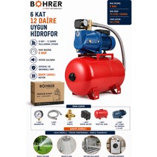 Böhrer BA011428 6 Kat 12 Daire Uygun 1.5 Hp 50L Otomatik Hidrofor Su Pompası - Bakır Sargılı