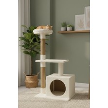 Reyo Pet Kedi Tırmalama ve Oyun Evi Platformu Beyaz