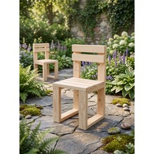 Has Aks Orman Ahşap Naturel Sandalye (40X40 Cm)