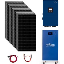 Teknovasyon Arge 18X600W Topcon Güneş Paneli 15KVA Trifaze Inverter 51.2V 280AH Lityum Bataryalı Hazır Solar Enerji Paketi
