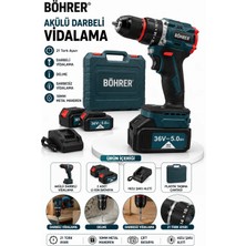 Böhrer BA011414 10 Pilli 2 Akülü 36V 5AH Akülü Darbeli Vidalama