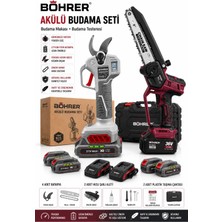 Böhrer BA011437 Pro Kömürsüz 2 Li Set 20CM Budama Testeresi + 30MM Dijital Dal Budama Makası
