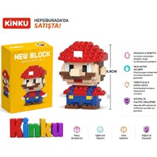 Kinku New Block Mario Kırmızı Renk Block Puzzle-Yapboz-3d Zeka Geliştiren- Mini Sevimli Figürler Minyatür