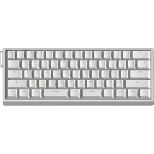 Wooting 60HE V2  Hall Effect Manyetik Switch Gaming Klavye - Ansı Split Spacebar - Silver Aluminum
