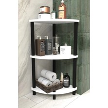Remaks Decoline Banyo Rafı 3 Katlı Moblen Modern Organizer Depolama Ünitesi-Beyaz
