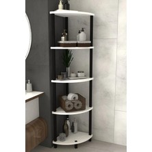 Remaks Decoline Banyo Rafı 5 Katlı Moblen Modern Organizer Depolama Ünitesi-Beyaz