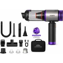 Auhma Ahv-27 22.000PA Kablosuz Araç Içi El Süpürgesi 220W Güçlü Motor 9.000MAH Şarjlı Hava Üfleyici Araç & Ev Temizlik Süpürgesi Mor