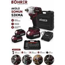 Böhrer BA011406 Çift Akülü Darbeli 450NM Şarjı Somun Sıkma Makinesi
