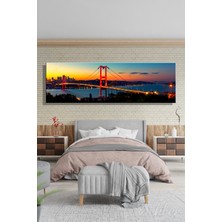 Şehber Panoramik Yatay Kanvas Tablo Tekli Ev Kafe Ofis 15 Temmuz Şehitler Köprüsü Gün Batımı 2366