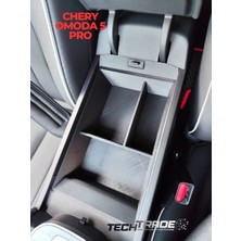 Tech Trade Chery Omoda 5 Pro Kolçak Organizer - 3 Bölmeli Siyah Daha Geniş Ön Bölme (Omoda 5\'e Uyumlu Değildir.)