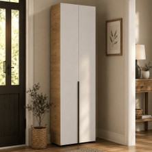 Adore Mobilya Porto 10 Bölmeli Vestiyer - Florida Meşe/vizon 72X210X34 cm