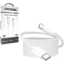 Poke Telefon Şarj Kablosu 60W Type-C To Type-C Örgülü 1mt Rose RC-930