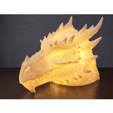 Riva Self Ejderha Kafa Tasarımlı 3D Baskı Tealight Mumluk / Dekoratif Ambiyans Aydınlatma