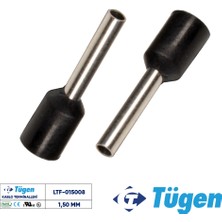 Tügen 1,50MM Izoleli Yüksük Siyah ( 1 Kutu 1000 Adet )