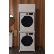 Bayold Mobilya Next Çamaşır&kurutma Makinesi Dolabı Mdf Beyaz Banyo Çok Amaçlı Dolap