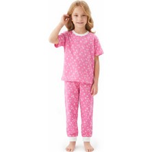 Modanino Kız Çocuk %100 Pamuk ve Baskılı Pijama Takımı 3-8 Yaş 12720IS