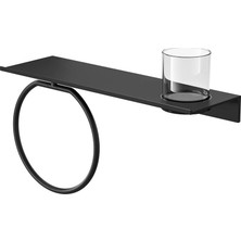 Geesa 918204 06 400 Leev Siyah Diş Fırçalıklı Ayna Önü Etajer 40 cm