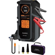 Auhma A9944 16.000 Mah Akü Takviye Cihazı Şarjlı Hava Kompresörü 150 Psı Lastik Şişirme Pompası Powerbank