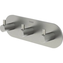 Tiger Tıger 1115330941 Rhino Paslanmaz Çelik Yapıştırmalı Üçlü Askılık
