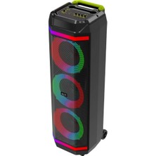 Blic Blıc Bls-58 40W Karaoke Hoparlör Kablosuz Mikrofonlu Bluetooth 5.4 Taşınabilir Ses Sistemi Rgb LED Uzaktan Kumandalı