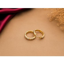 Rome Oro Taşlı Kalemli Altın Küpe