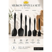 Empressco 6'lı Siyah Isıya Dayanıklı ve Yapışmaz Silikon Spatula Seti