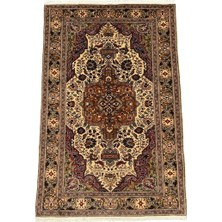 Burak Halı El Dokuma Sıfır Bünyan Halısı 148X230 Krem Kiremit %100 Yün Halı