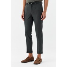 Sabri Özel Erkek Zümrüt Dar Kesim Slim Fit Dokuma Yan Cep Jogger Pantolon
