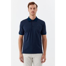 Sabri Özel Lacivert Pamuklu Pike Regular Fit Polo Yaka T-shirt