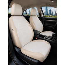 ACK Store Ford Escort Uyumlu Deri Detaylı Oto Koltuk Kılıfı 5li Set Loren Seri Bej