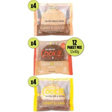 Mom's Natural Foods 12'li Mix Glutensiz COOKIES 600 gr Granola Atıştırmalık