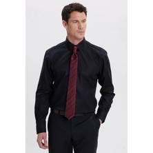 Tudors Slim Fit Siyah Non-Iron %100 Pamuk Doğa Dostu Ekoteks Belgeli Ütü Gerektirmez Gömlek