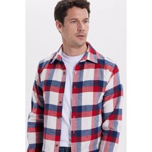 Tudors Erkek Slim Fit Dar Kesim Kareli Kışlık Oduncu Gömlek