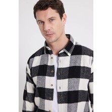Tudors Erkek Slim Fit Dar Kesim Kareli Kışlık Oduncu Gömlek