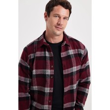 Tudors Erkek Slim Fit Dar Kesim Kareli Kışlık Oduncu Gömlek