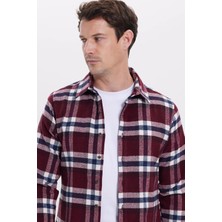 Tudors Erkek Slim Fit Dar Kesim Kareli Kışlık Oduncu Gömlek