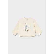 Mayoral Kız Bebek Baskılı Sweatshirt Ekru 1495