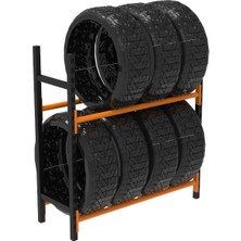 Rafburada 2 Katlı Midi Rack Lastik İstifleme Rafı - 40x90 cm-100 cm