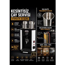 23 Lt Sanayi Tipi Elektrikli Çay Kazanı Iki Demlikli (Iş Yeri ve Kafe Için Çay Makinası) Semaveri