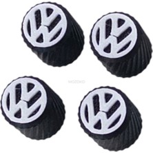 MOZOKO 4 Adet Volkswagen Logolu Siyah Plastik Lastik Sibop Kapağı Uyumlu Set