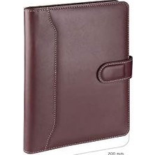 Palmira Demir 2k 5241 Ajanda Tarihsiz Çizgili 17X24 Cm. Ajanda/defter Hesap Makineli Suni Deri Organizer, Bordo
